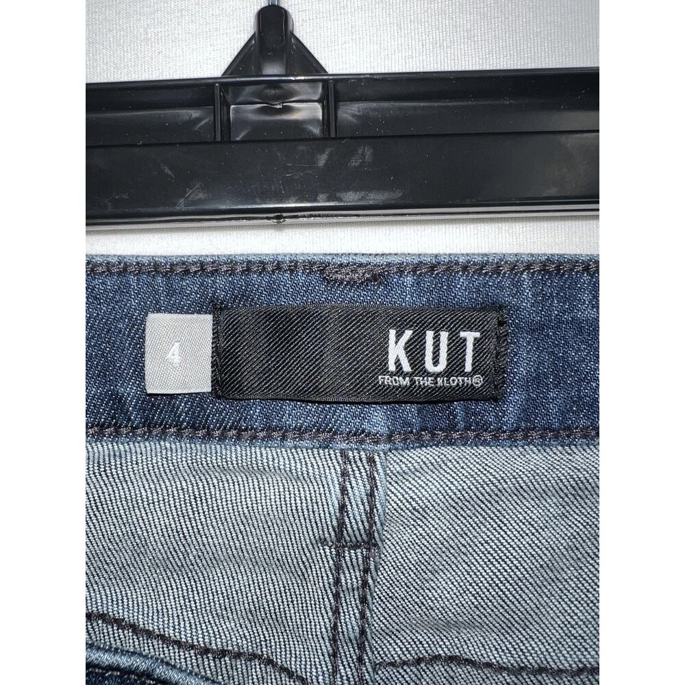 KUT From The Kloth Gigi Shorts Womens 4 Blue High Rise Distressed Cutoff Denim - Picture 3 of 7